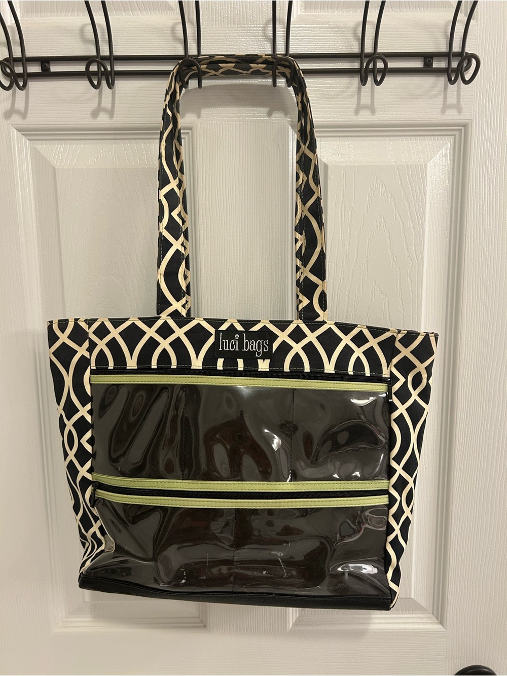 Black Lattice Large Display Tote from Luci Bags